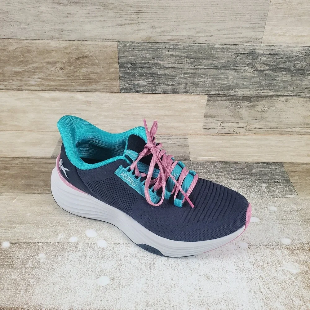 KURU Atom 2 Womens Shoes Sz 7 M Running Night Blue Teal Mesh‎ Lace Up Sneakers